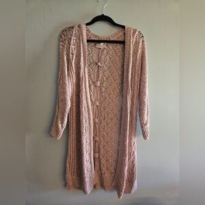 Maurices Women's Pink Open-Front Cardigan